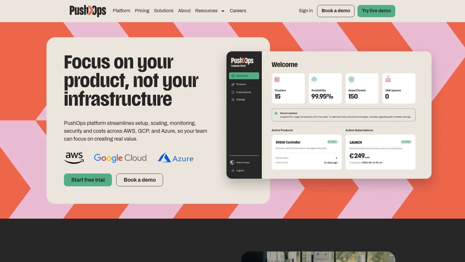 Screenshot from https://pushops.com